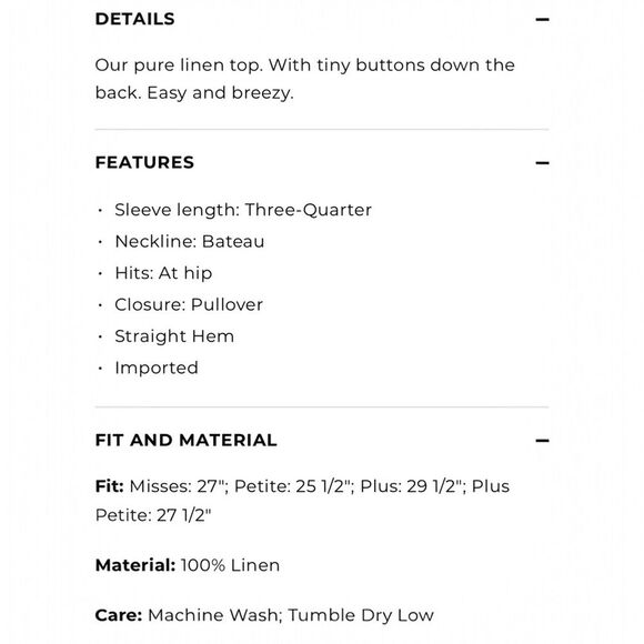 Talbots Linen Button Back Cross Dyed Blouse - Size XL - Picture 2 of 8